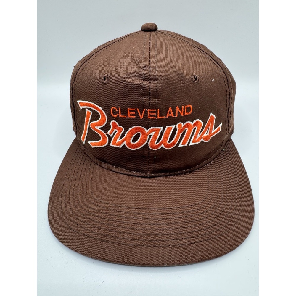 VTG Cleveland Browns Sports Specialties Script Snapback Hat Green Underbill NFL